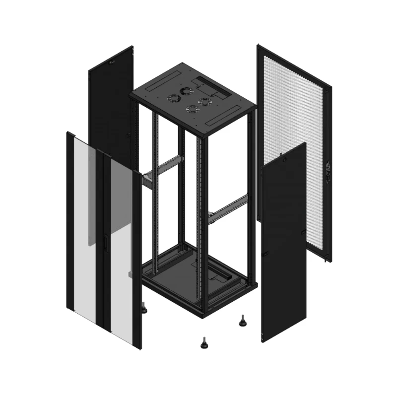 Gigamedia Vloer patchkast AV dubbel VER AR enkel PER 19" 36HE 800x600mm Zwart GGM 703686PVDPPS