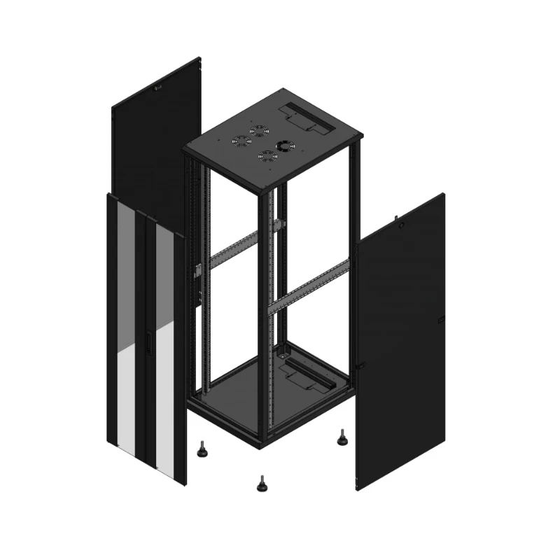 Gigamedia Vloer patchkast AV dubbel VER SP 19" 36HE 600x800mm Zwart GGM 703668PVDSP