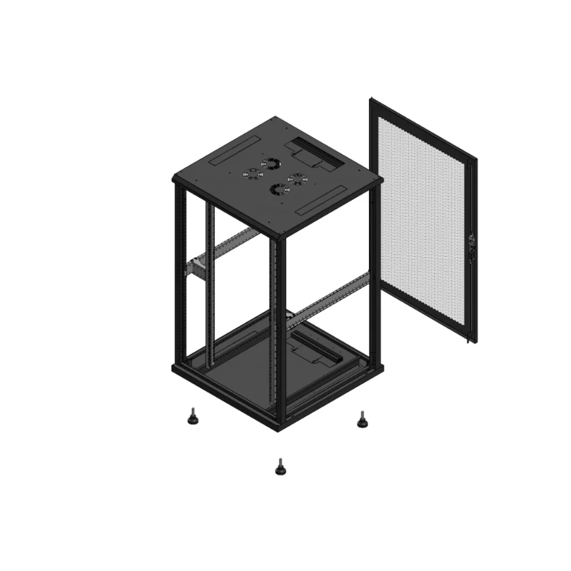 Gigamedia Vloer patchkast SP AR enkel PER EX 19" 26HE 800x800mm Zwart GGM 702688SPPPSEX