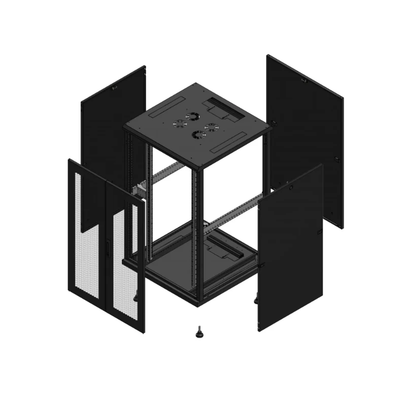 Gigamedia Vloer patchkast AV dubbel PER PAR 19" 26HE 800x800mm Zwart GGM 702688PPDPAR