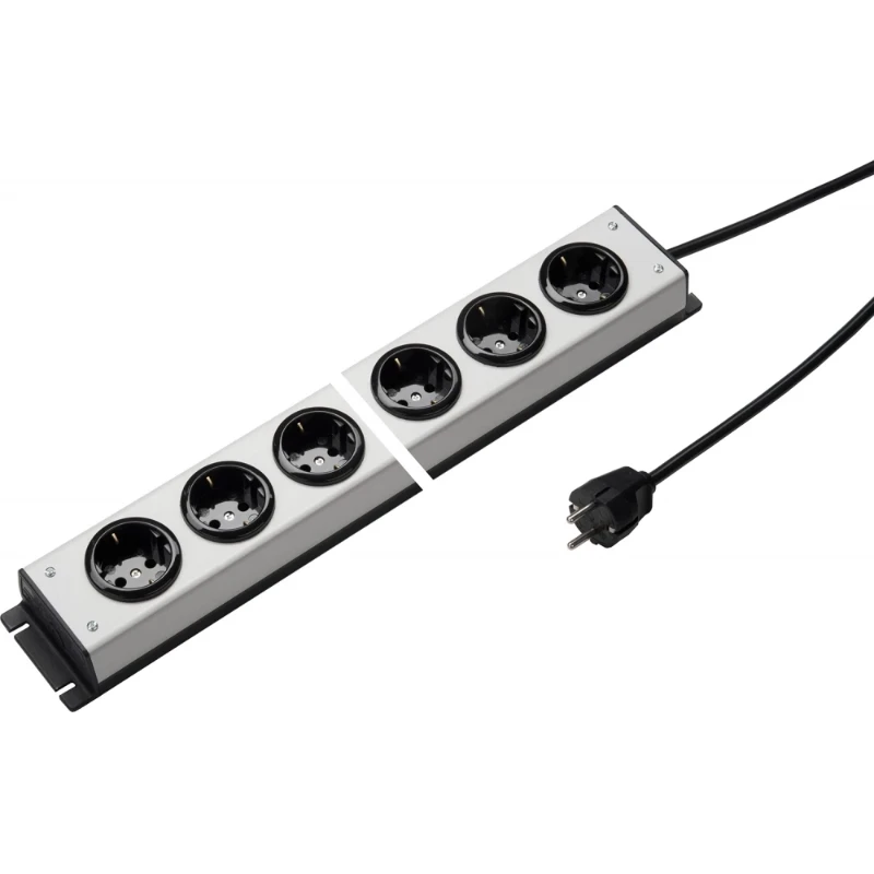Martin Kaiser Contactdooscombinatie grijs-zwart 5RA 16A IP20 snoer 1.5m 1002ZL5L-SW15