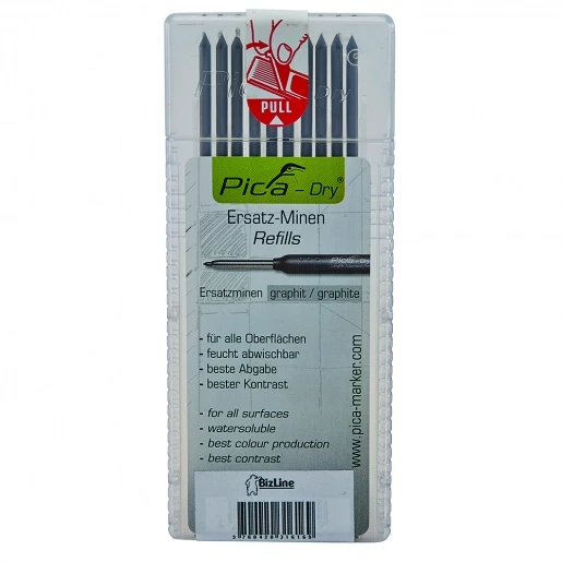 Bizline Reservestift potloodstift grafiet Pica dry (10) Zwart BIZ 790215