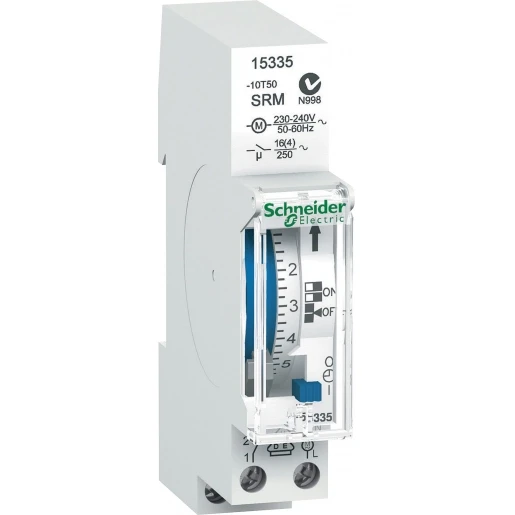 Merten Acti9 tijdschakelklok analoog paneelbouw AC DIN-rail 16A 230V 1 kanaal 15335