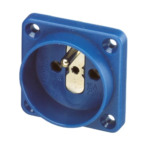 Mennekes Schuko wandcontactdoos inbouw pe ki 50 x 50 mm 230V 16A IP20 blauw 11681
