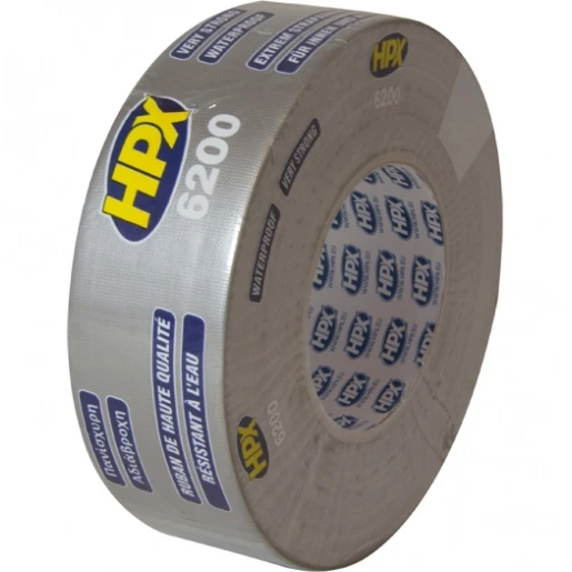HPX Duct Tape zelfklevende tape 50mmx50m Weefsel Zilver