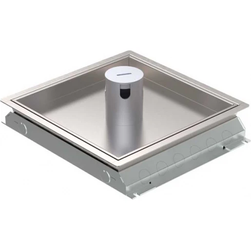 HPL vloerdoos instort 32mm 4xGST + 6xData-uitsp.- RVS T25 IP54 deksel