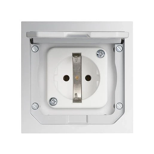 ABL Home Line vloercontactdoos 1-voudig ra 94,5x94,5 250V 16A IP41 grijs 1471-460