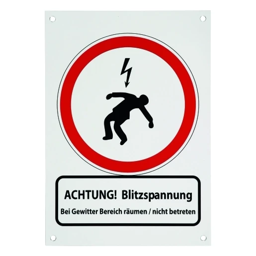 Dehn Warning sign 210x297x0.7mm ger/eng achtung blitzsp./ attention lightn
