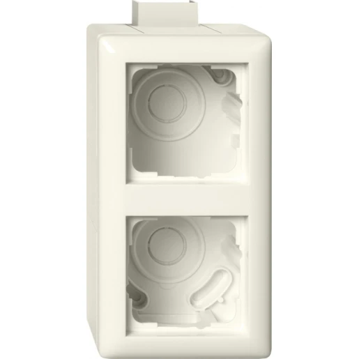 Gira Standaard 55 Opbouwbehuizing + afdekraam 2-voudig wit Horizontaal en verticaal 105201