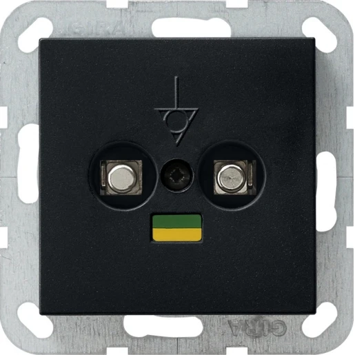Gira System 55 Potentiaalvereffeningscontactdoos inbouw Mat zwart 0405005