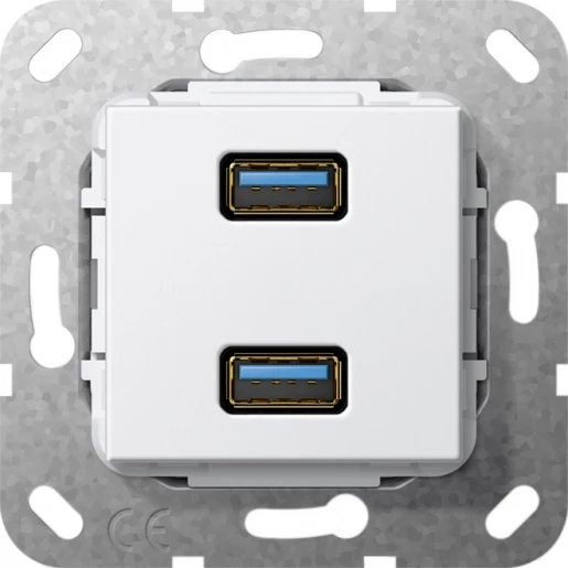 Gira Non-Design usb 3.0 a verloopkabel USB Basiselement met centrale afdekplaat Zonder label 568503