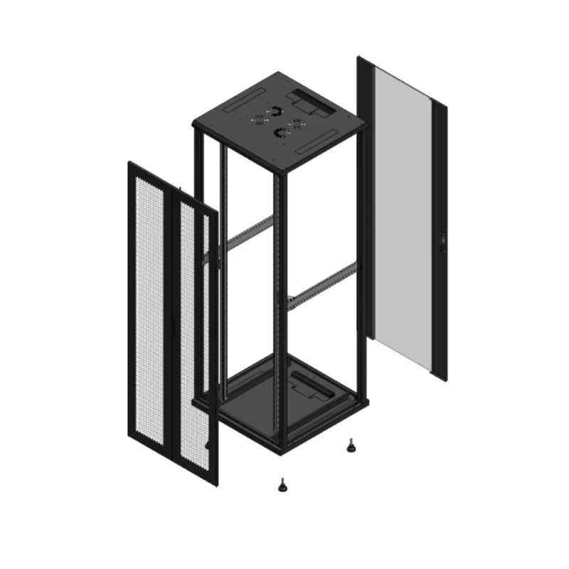 Gigamedia Vloer patchkast AV dubbel PER AR enkel VER EX 19" 47HE 800x800mm Zwart GGM 704788PPDPVSEX