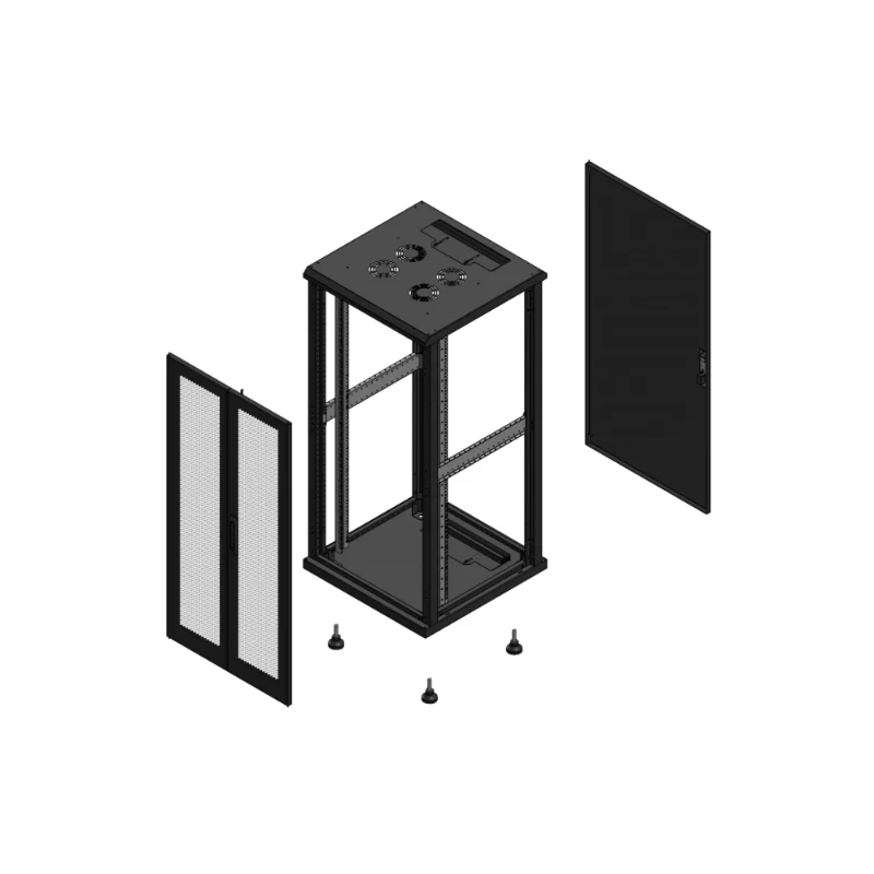 Gigamedia Vloer patchkast AV dubbel PER AR enkel TOL EX 19" 26HE 600x600mm Zwart GGM 702666PPDPTSEX