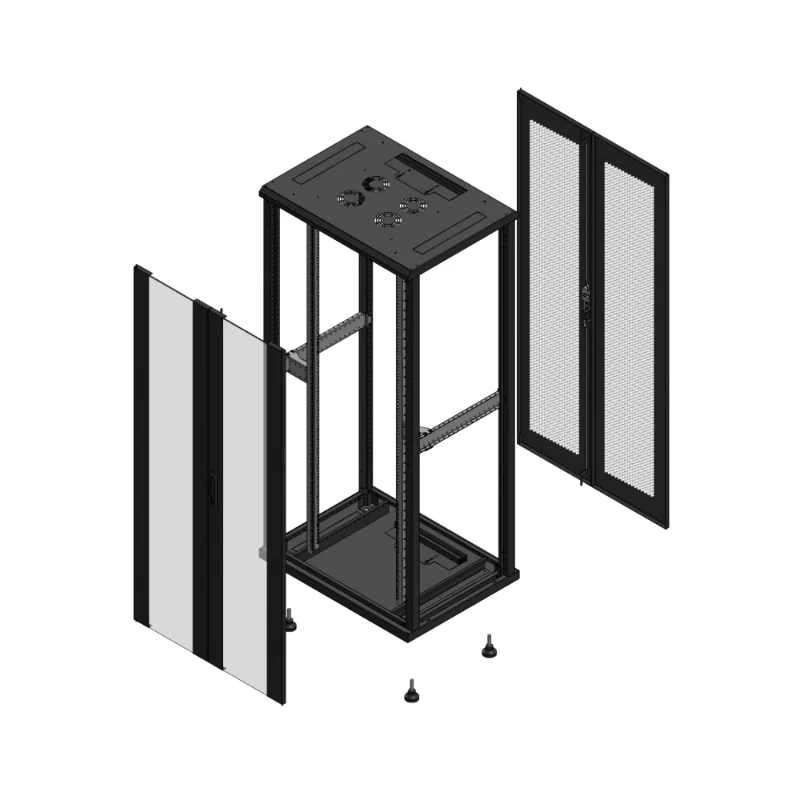 Gigamedia Vloer patchkast AV dubbel VER AR dubbel PER EX 19" 36HE 800x600mm Zwart GGM 703686PVDPPDEX