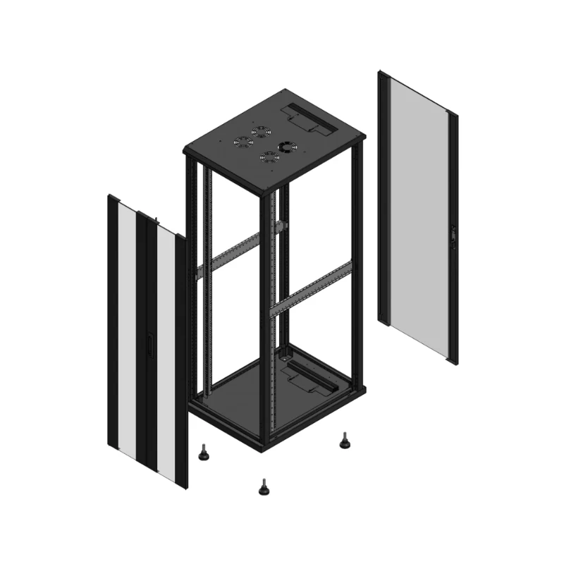 Gigamedia Vloer patchkast AV dubbel VER AR enkel VER EX 19" 36HE 600x800mm Zwart GGM 703668PVDPVSEX