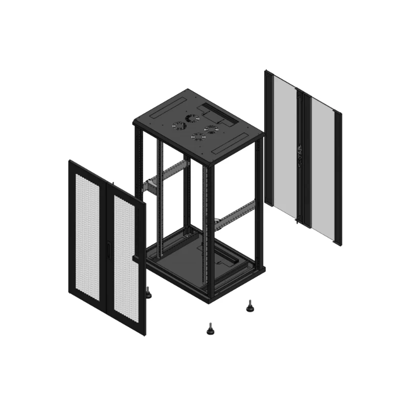 Gigamedia Vloer patchkast AV dubbel PER AR dubbel VER EX 19" 26HE 800x600mm Zwart GGM 702686PPDPVDEX