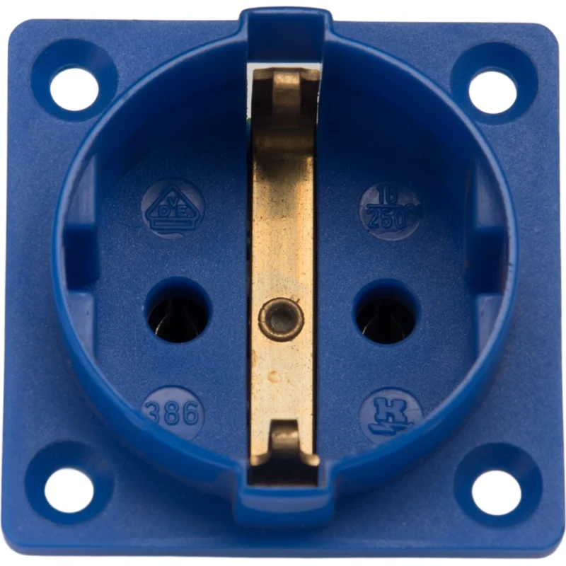 Martin Kaiser Inbouw toestelcontactdoos ra 50 x 50 mm 250V 16A IP20 blauw 386/1/BL