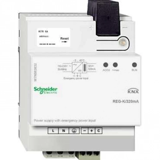 Merten SpaceLogic KNX Voedingseenheid bussysteem + netstroomingang KNX 320mA 30V DIN-rail MTN683832