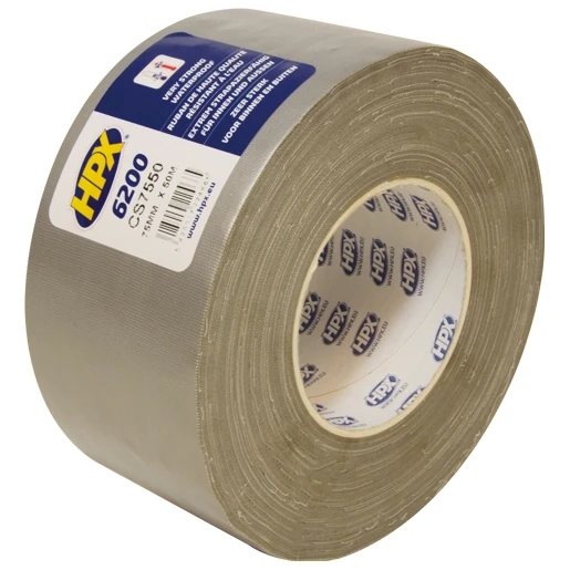 HPX Duct Tape zelfklevende tape 75mmx50m Weefsel Zilver