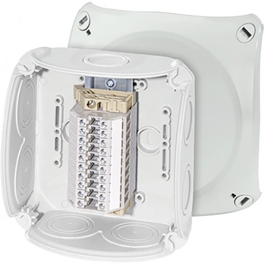 Hensel Kabeldoos IP66 met 10x Rijgklem 0,75-4mm² BM3 130x130x77 Grijs