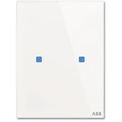 ABB Busch-Jaeger Tacteo Glas aanraaksensor horizontaal KNX 2-voudig wit met tekstv IP20 2CKA006300A1580