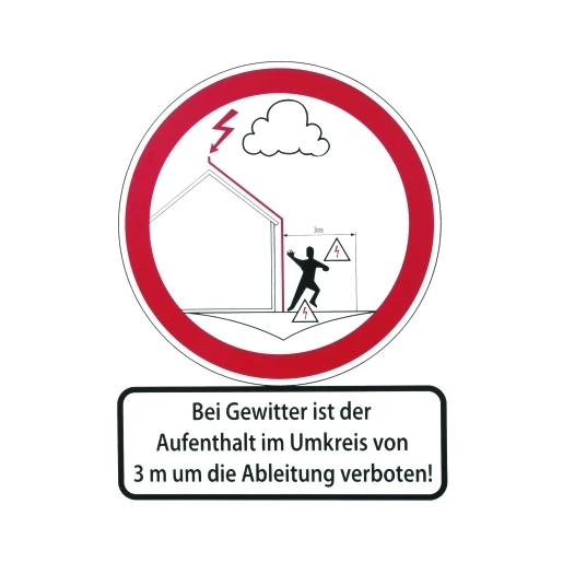 Dehn Warning sign 297x210x0.7mm al bei gewitter ist der aufenthalt ...