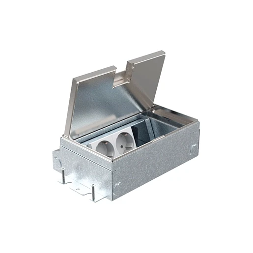 HPL Smartbox Pro vloercontactdoos 65mm 2xWCD + 1xM45 leeg - X10 deksel