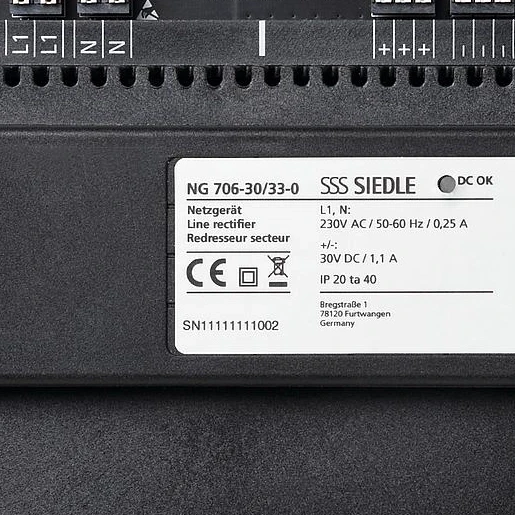 Siedle Netgelijkrichter din-rail 30V DC IP20 210010267-00