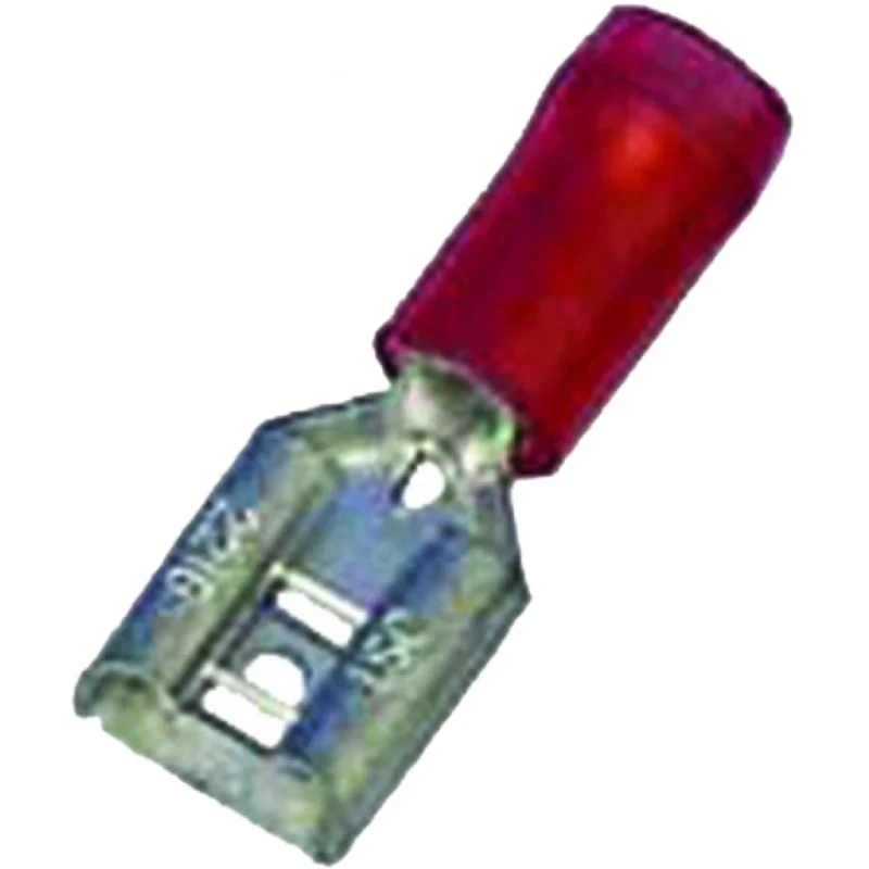 Intercable Geïs. vlaksteekhuls 0,5-1mm2 6,3x0,8 rood Tinbrons