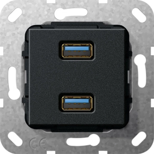 Gira Non-Design usb 3.0 a verloopkabel USB Basiselement met centrale afdekplaat Zonder label 568510