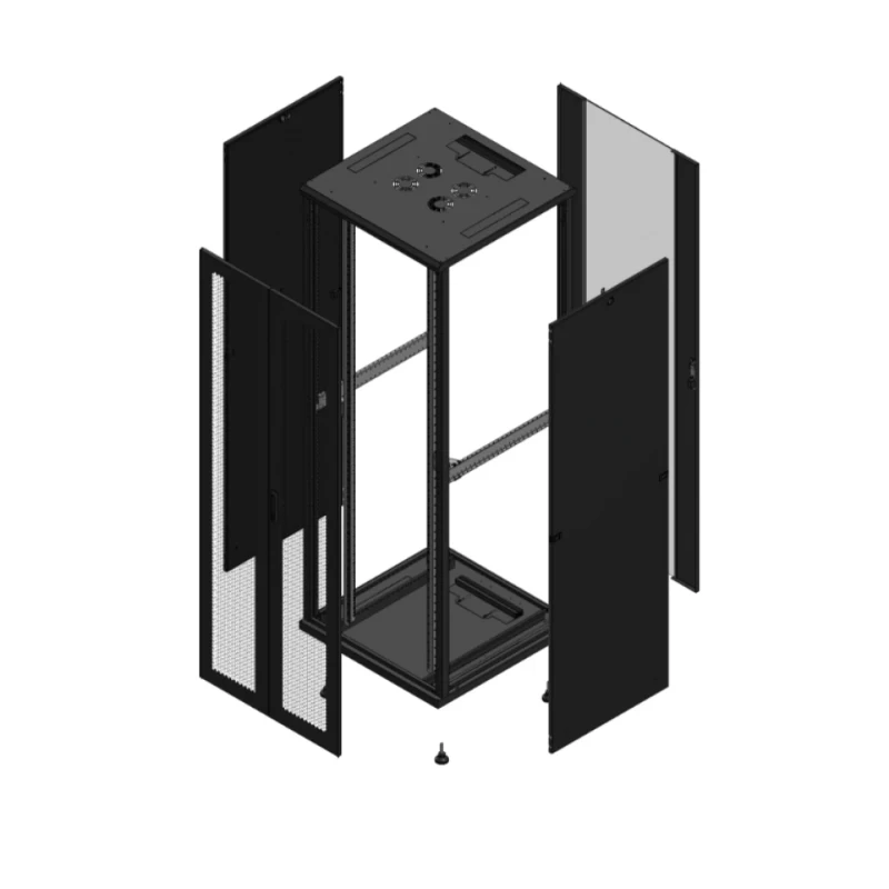 Gigamedia Vloer patchkast AV dubbel PER AR enkel VER 19" 47HE 800x800mm Zwart GGM 704788PPDPVS