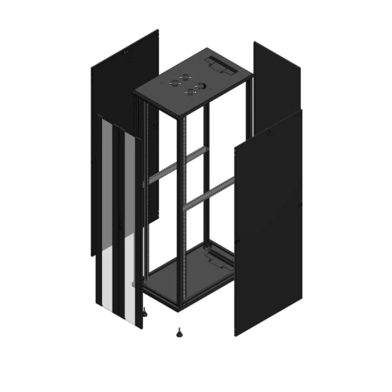 Gigamedia Vloer patchkast AV dubbel VER AR enkel TOL 19" 47HE 600x1000mm Zwart GGM 7047610PVDPTS