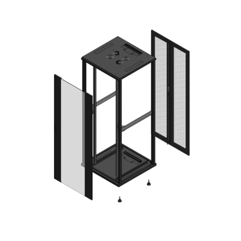 Gigamedia Vloer patchkast AV enkel VER AR dubbel PER EX 19" 42HE 800x800mm Zwart GGM 704288PVSPPDEX