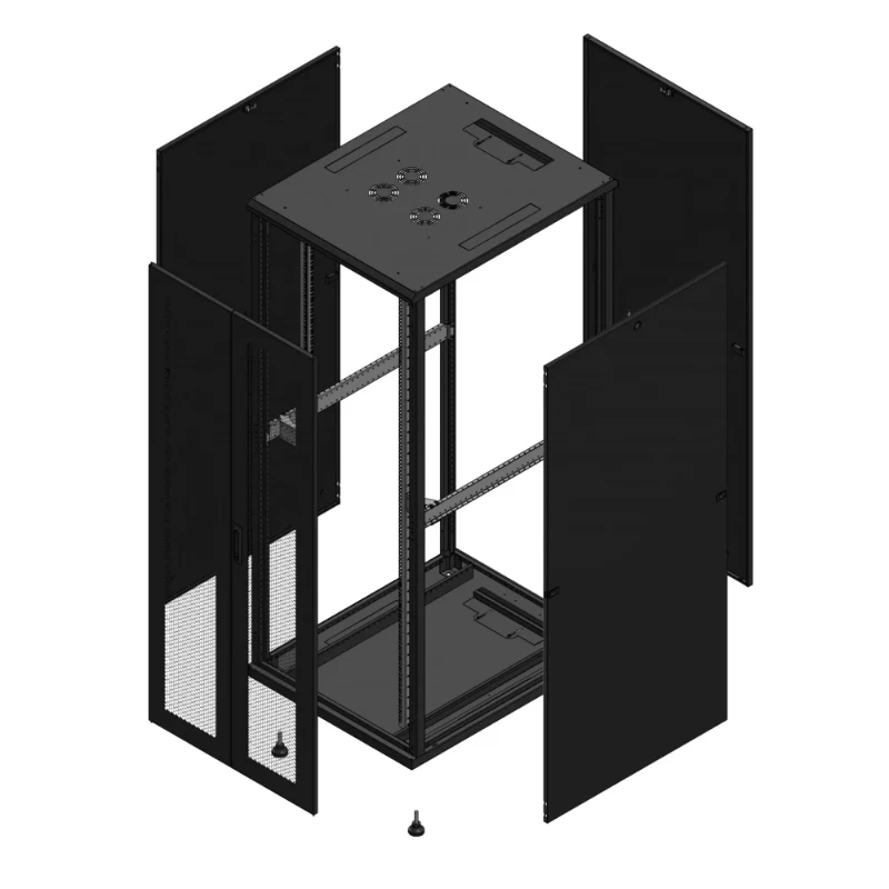Gigamedia Vloer patchkast AV dubbel PER PAR 19" 42HE 800x1000mm Zwart GGM 7042810PPDPAR