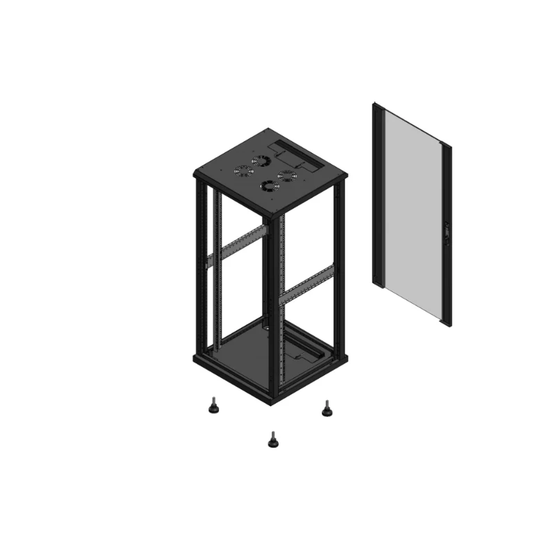 Gigamedia Vloer patchkast SP AR enkel VER EX 19" 26HE 600x600mm Zwart GGM 702666SPPVSEX