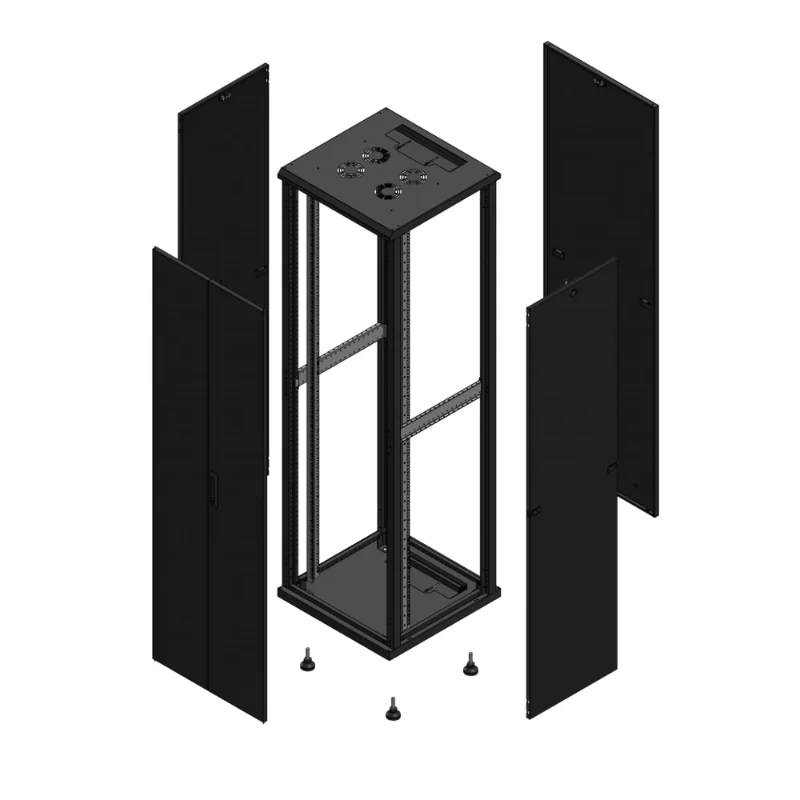 Gigamedia Vloer patchkast AV dubbel TOL PAR 19" 42HE 600x600mm Zwart GGM 704266PTDPAR