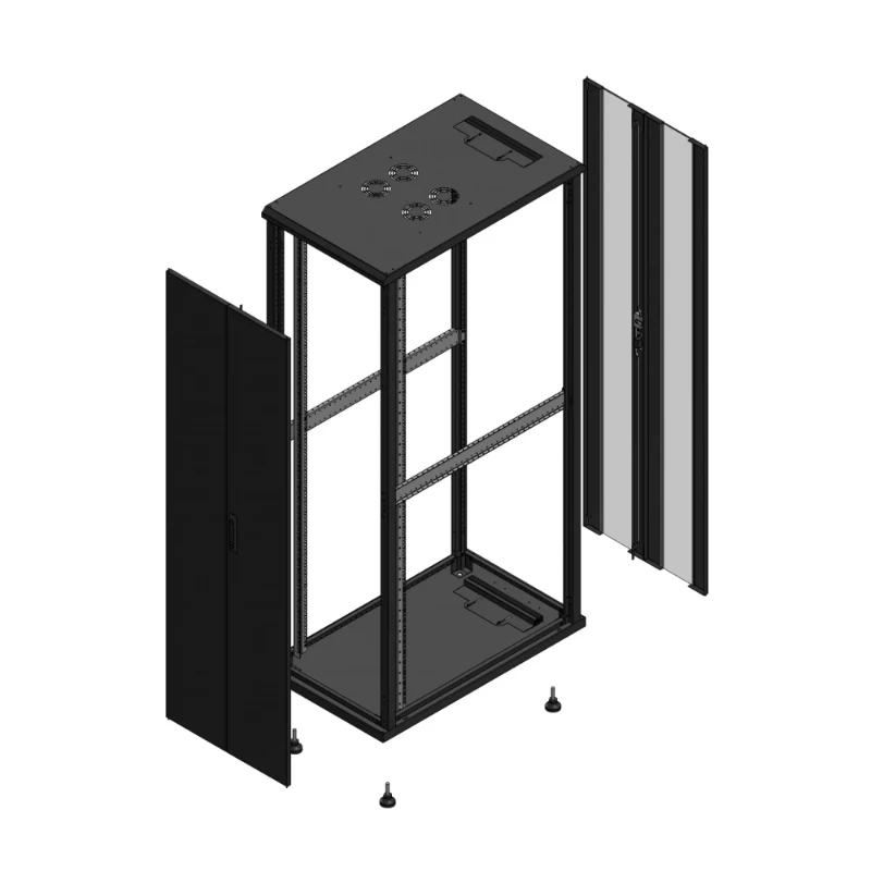 Gigamedia Vloer patchkast AV dubbel TOL AR dubbel VER EX 19" 42HE 600x1000mm Zwart GGM 7042610PTDPVDEX