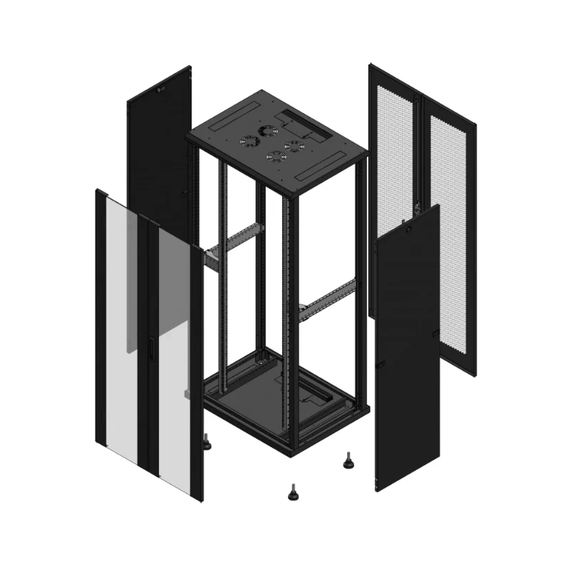 Gigamedia Vloer patchkast AV dubbel VER AR dubbel PER 19" 36HE 800x600mm Zwart GGM 703686PVDPPD