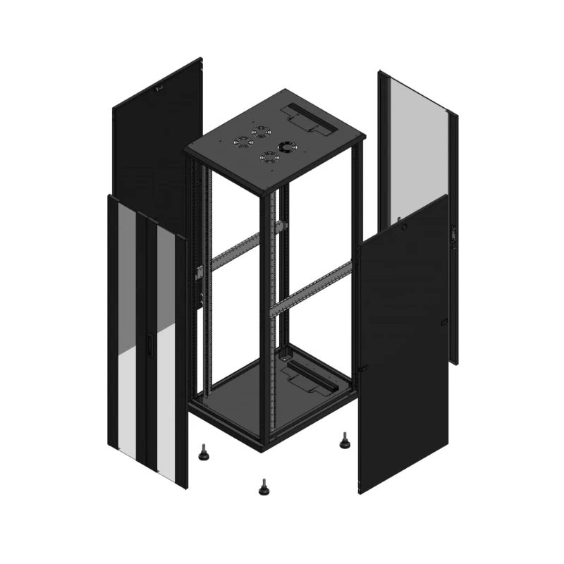 Gigamedia Vloer patchkast AV dubbel VER AR enkel VER 19" 36HE 600x800mm Zwart GGM 703668PVDPVS