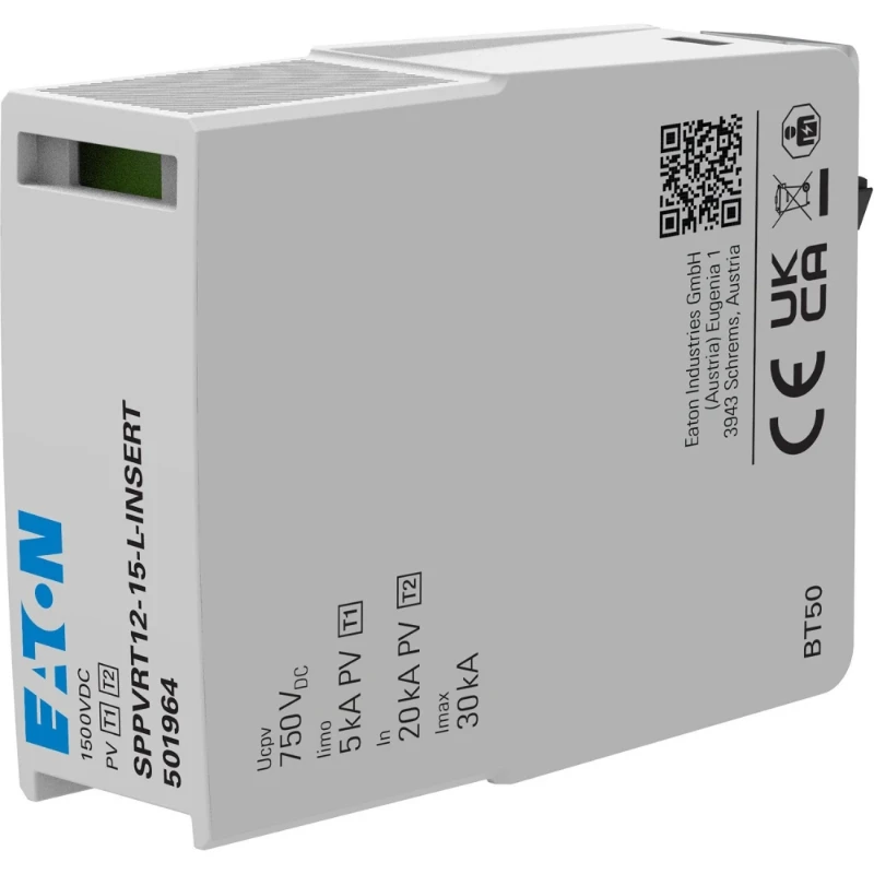Eaton SPPVRT12-15 vervangend stekerbaar inzetstuk 1500 VDC voor SPPVRT12-15-