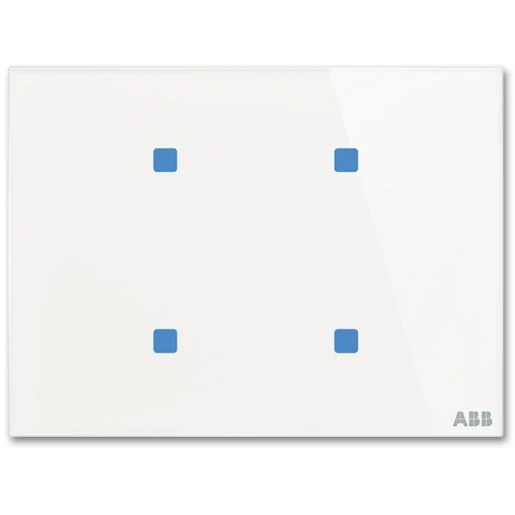 ABB Busch-Jaeger Tacteo Glas aanraaksensor KNX 4-voudig wit met tekstv IP20 2CKA006300A1581