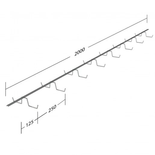 JMV draadgoot flexibel 2000x200x50mm Staal elektrolytisch verzinkt 9700891