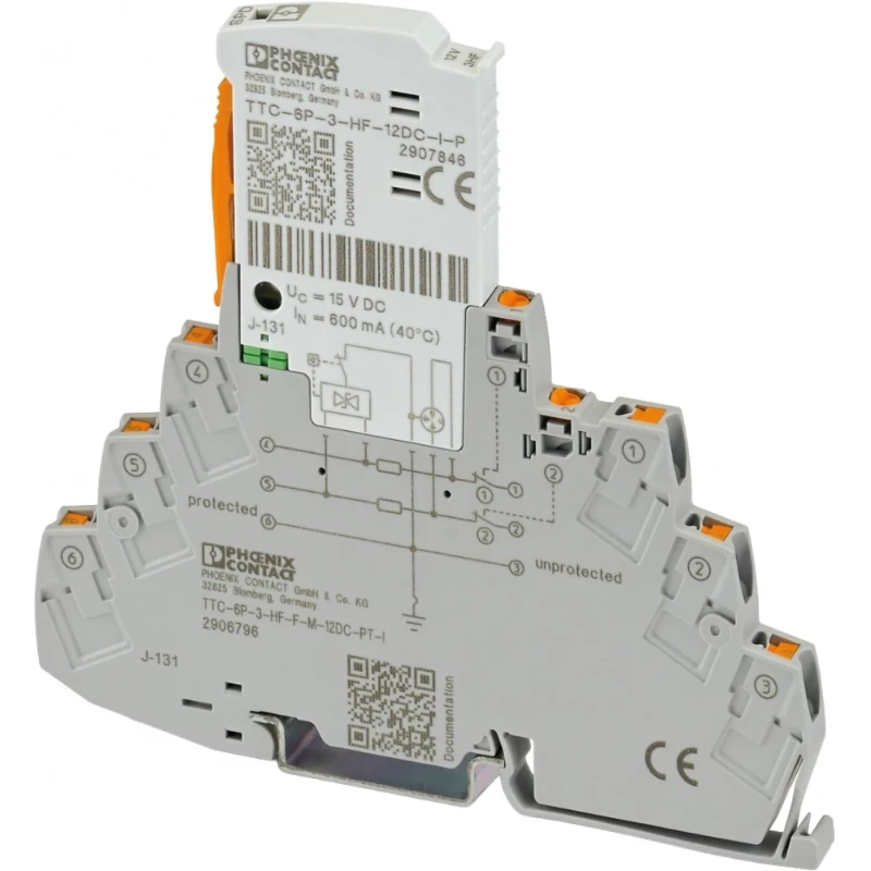 Phoenix Contact Overspanningsbeveiligingsmoduul - TTC-6P-3-HF-F-M-12DC-PT-I