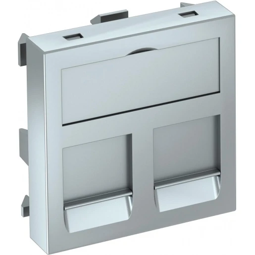 OBO Datamodule 45xPC gelakt Inbouwkap data-connector Basiselement met centrale afdekplaat Met label aluminium 6119296