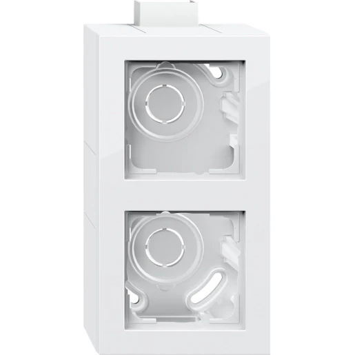 Gira E2 Opbouwbehuizing + afdekraam 2-voudig wit Horizontaal en verticaal 105229