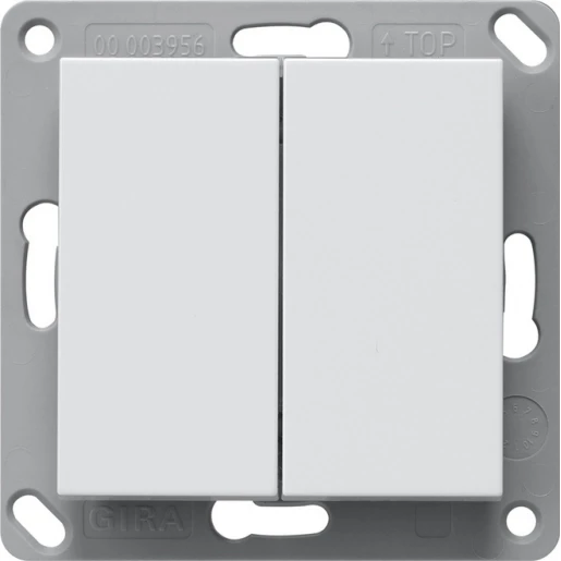 Gira System 55 bluetooth wandzender zuiver wit 2-voudig Glanzend wit RAL 9010 246203