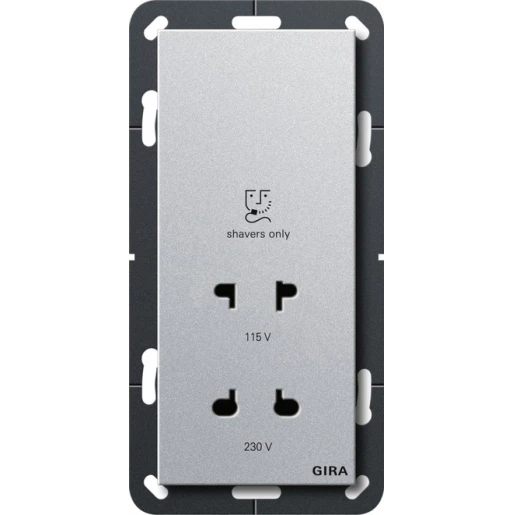 Gira System 55 Scheerwandcontactdoos inbouw 230V aluminium 282026