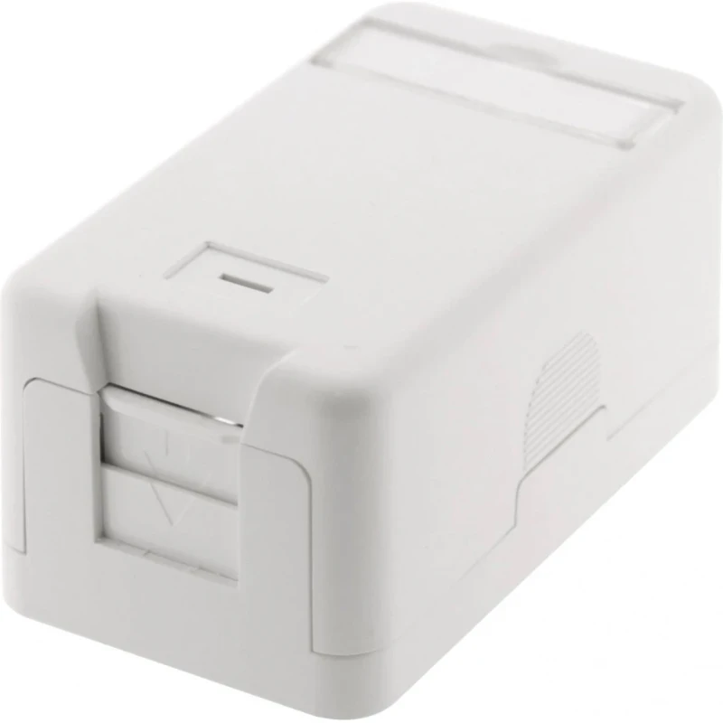 Gigamedia Doos 1 poort voor Keystone RJ45-connector met afdekraam wit