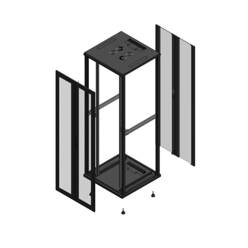 Gigamedia Vloer patchkast AV dubbel PER AR dubbel VER EX 19" 47HE 800x800mm Zwart GGM 704788PPDPVDEX