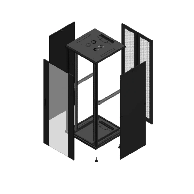 Gigamedia Vloer patchkast AV enkel VER AR dubbel PER 19" 42HE 800x800mm Zwart GGM 704288PVSPPD